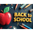 thumbnail image 4 of Back to School Themed Banner with Apple Pencils Microscope and Light Bulb Elements Background Party Decorations for School Events Classroom Decor Photo Backdrop, 4 of 4