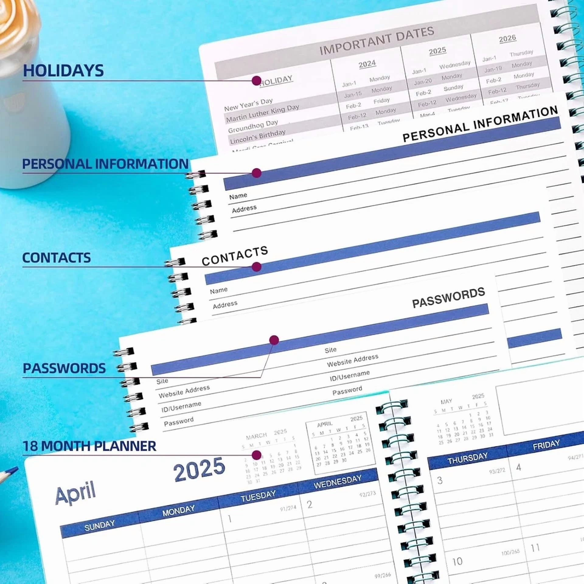 2024 Calendar Planner: July 2024-December 2025 Calendar Planner 2024-2025, 7.5"X