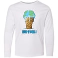 thumbnail image 3 of Inktastic Keep It Cool Melting Earth Ice Cream Cone Long Sleeve Youth T-Shirt, 3 of 5
