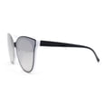 thumbnail image 3 of Womens Color Mirror Inset Lens Oversized Cat Eye Horn Rim Retro Sunglasses Black White - Silver Mirror, 3 of 4