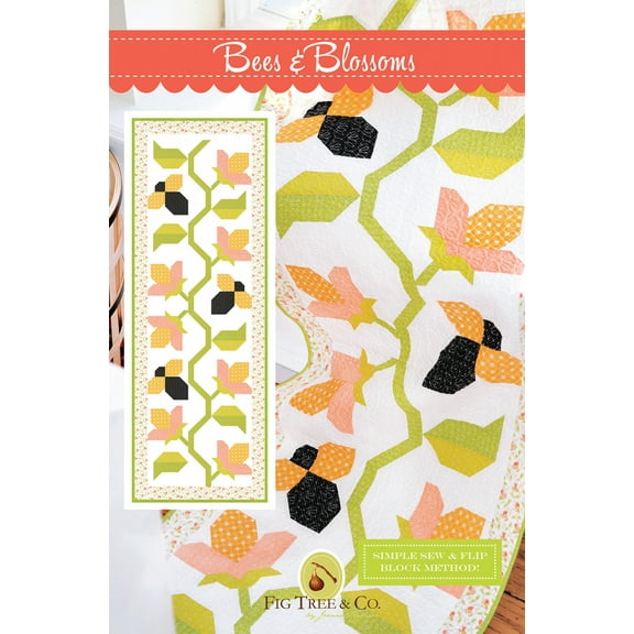 Bees & Blossoms Table Runner/Topper/Quilt Pattern by Joanna Figueroa