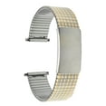 thumbnail image 1 of Bandini Bracelet de Montre Extensible en Acier Inoxydable 21mm Argent et Or (Bicolore) pour Hommes, Extrémité Droite, Longueur Réglable, Bracelet de Montre en Métal Extensible, Sans Boucle, 1 of 8
