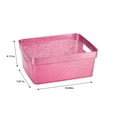 thumbnail image 2 of Simplify 3 Pack Small Plastic Glitter Storage Tote Baskets, Pink, 2 of 5