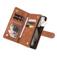 thumbnail image 4 of Dteck for Google Pixel 8 Wallet Case, Soft Leather Zipper Wallet Case Magnetic Buckle Flip Cover with 5 Card Slots/Photo Pocks/Lanyard Strap for Google Pixel 8 2023, brown, 4 of 6
