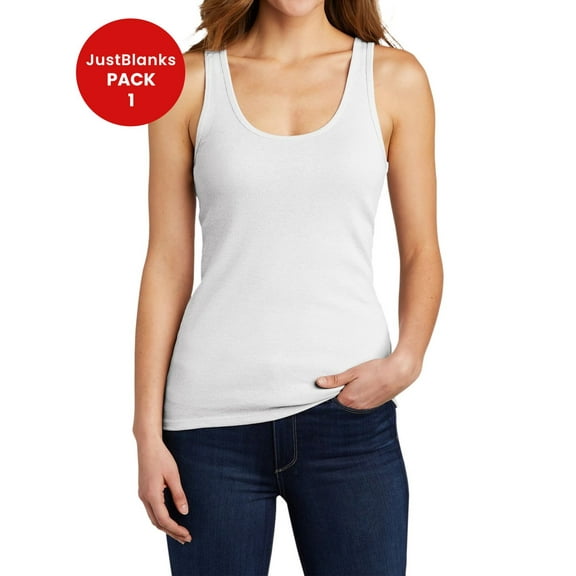 JustBlanks Womens Ribbed Lightweight Stretchy Sleeveless Tank Top for Everyday Comfort
