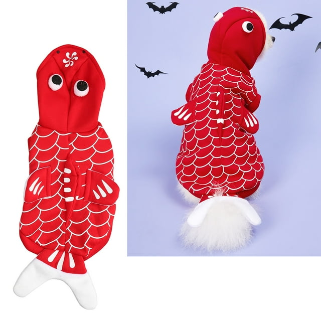Dog Interesting Halloween Apparel Dog Fish Costume Interesting Dog Cosplay Clothes Halloween Dog Apparel For Dogs Cats Cosplay Goldfish Dogs Cats Cosplay