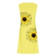 thumbnail image 5 of Sakmal Womens Plus Size Dresses Yellow Shift Dress Short Graphic Scoop Neck Sun Dresses Sleeveless Ladies Dresses Plus Size, 5 of 5