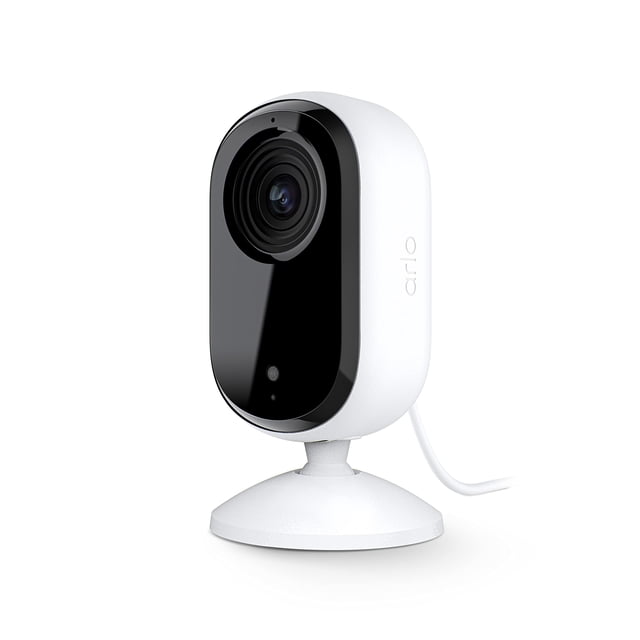 Cámara de seguridad Arlo Essential 2K | Sólo interior | 2da generación | Monitor para bebés y cámara para mascotas | Escudo de privacidad automatizado con cable, audio bidireccional, visión nocturna,