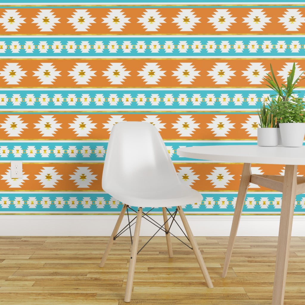 Peel-and-Stick Removable Wallpaper Southwestern Aztec Kilim Tribal