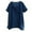 Blue, variant on Hvyesh Linen Shirts for Men Big and Tall Summer Beach Tees Loose Vneck Short Sleeve Shirt Solid Oversize Shirt