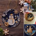 thumbnail image 3 of Adornos navideños planos hechos con filigrana, adornos navideños sin textura con apariencia 3D, adornos redondos para árboles de Navidad, divertidos adornos para árboles de Navidad hechos con filigran, 3 of 7