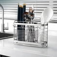 thumbnail image 6 of IWNTWY Utensil Holder, Stainless Steel Countertop Kitchen Utensil Organizer Silverware Holder with Drain Tray - Silver, 6 of 9