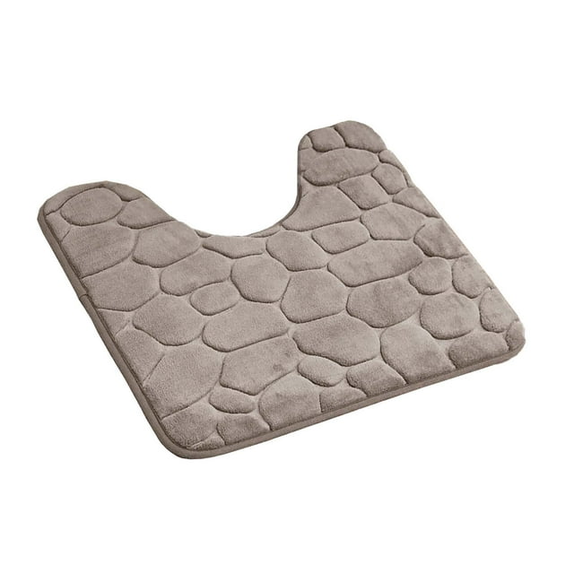 Tapis de Bain Contour Tapis en Mousse Mémoire Galet 3D 20”L x 20”W Taupe