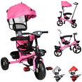 thumbnail image 1 of Triciclo Evolutivo para Niños Asiento Giratorio 360 Torreta con Luz y Sonido Bastón de Empuje Soporta Hasta 30 kg - Rosa, 1 of 7