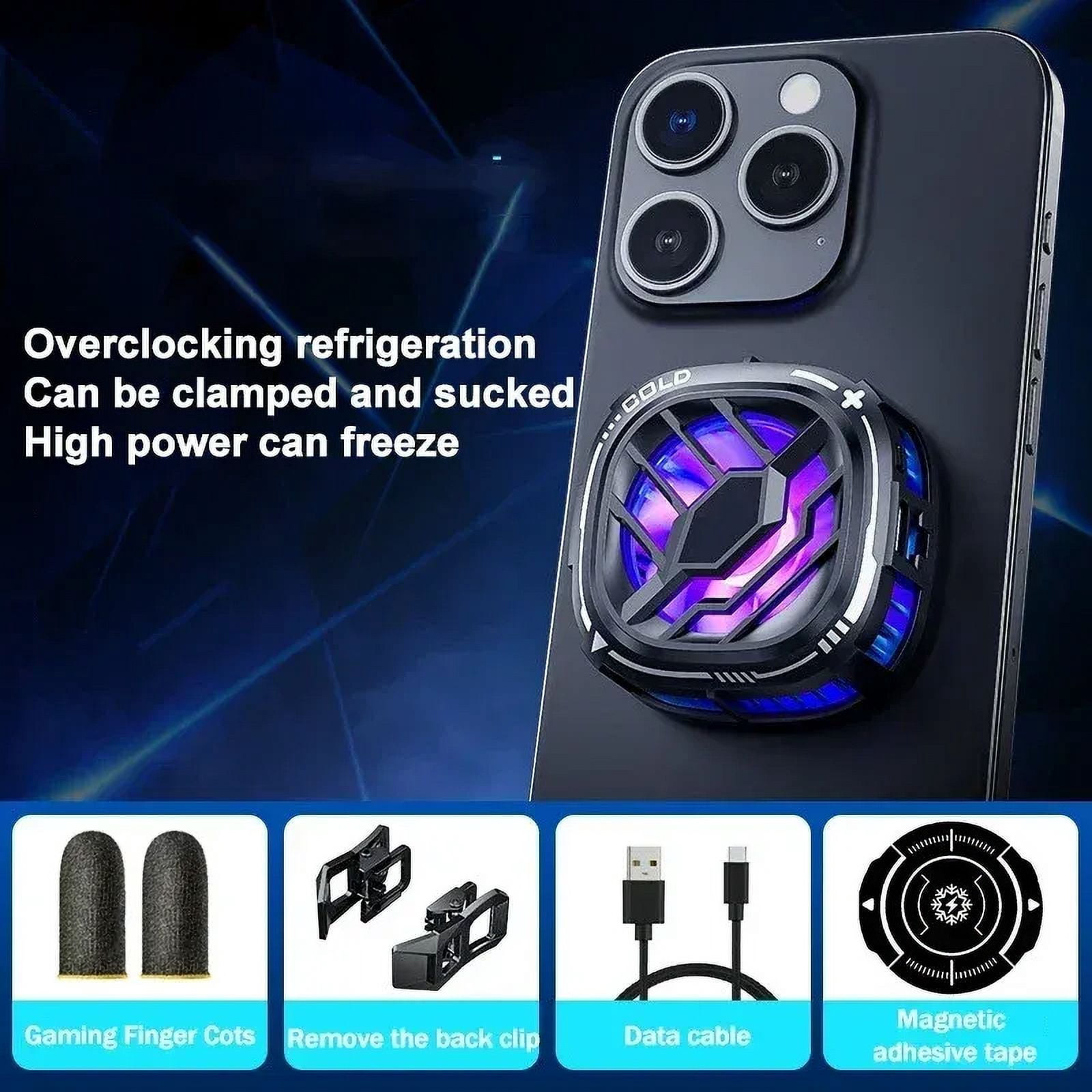 2024  X76Pro Mobile Phone Semiconductor Freeze Cooling Radiator Magnetic Back Clip 2 IN 1 for IPhone Android PUBG Game Cooler
