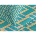 thumbnail image 4 of Ambesonne Turquoise Quilted Bedspread Set 3 Pcs, Art Deco Square Lines, Queen Size, Turquoise Yellow, 4 of 5