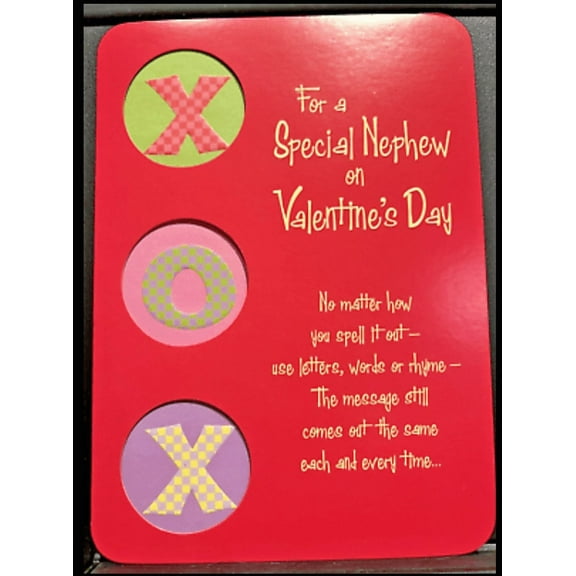 Happy Valentine's Day Nephew Greeting Card w/Envelope