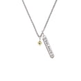 thumbnail image 2 of Delight Jewelry Goldtone Mini December - Teal Crystal Heart Silvertone Balance Bar Charm Necklace, 23", 2 of 4