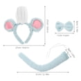 thumbnail image 5 of Disfraz de ratón adulto de 3 piezas con diadema de orejas azules, cola larga y pajarita a juego, orejas de rata de peluche para fiestas de Halloween o cosplay., 5 of 5