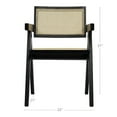 thumbnail image 5 of Cid Ayla 21 Inch Retro Dining Chair Woven Rattan Back Black Wenge Finish, 5 of 6