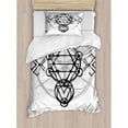 thumbnail image 3 of Sacred Geometrty Decor Queen Size Duvet Cover Set, Simplistic Seed of Life Symbol with Vortex Motion with Spheres Print, Decorative 3 Piece Bedding Set with 2 Pillow Shams, Black Grey, by Ambesonne, 3 of 3