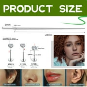 18G Threadless Nose Studs CZ Nose Rings for Women Men Push Pin Lip Stud Rings Flat Back Earrings