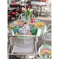 thumbnail image 5 of Outdoor Tablecloths with Umbrella Hole & Zipper, Watercolor Floral Round Tablecloths 60 Inch, Spring Flowers Butterflies Leaves Green Waterproof Table Cloth, Patio/Pool/Picnic Table Covers, 5 of 8