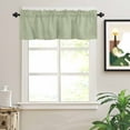 thumbnail image 2 of Vintage Linen Valances for Windows Pastoral Sage Green Linen Texture Farmhouse Rod Pocket Curtain Valance Window Treatment Short Curtains for Kitchen Living Room, 42"x12", 2 of 5
