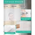 thumbnail image 4 of No Hook Shower Curtains with Snap in Liner, Vintage Wood Grain Fabric Shower Curtain, Farmhouse Abstract Ombre Blue Geometric Double Layers & See-Through Top Window Bathroom Curtains 60''x72'', 4 of 6