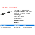 thumbnail image 2 of Front Right CV Axle Assembly - Compatible with 1991 - 1996 Dodge Stealth R/T Turbo AWD 3.0L V6 Turbocharged 1992 1993 1994 1995, 2 of 2