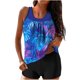 thumbnail image 2 of Trajes de baño tankini para mujer Trajes de baño de dos piezas con espalda de tiras y estampado conservador para mujer Traje de baño de dos piezas para mujer, 2 of 5