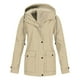 thumbnail image 1 of Chaquetas y abrigos casuales con capucha de manga larga para mujer, chaquetas casuales lisas para exteriores, abrigo impermeable con capucha y cremallera de talla grande, abrigo a prueba de viento con, 1 of 5