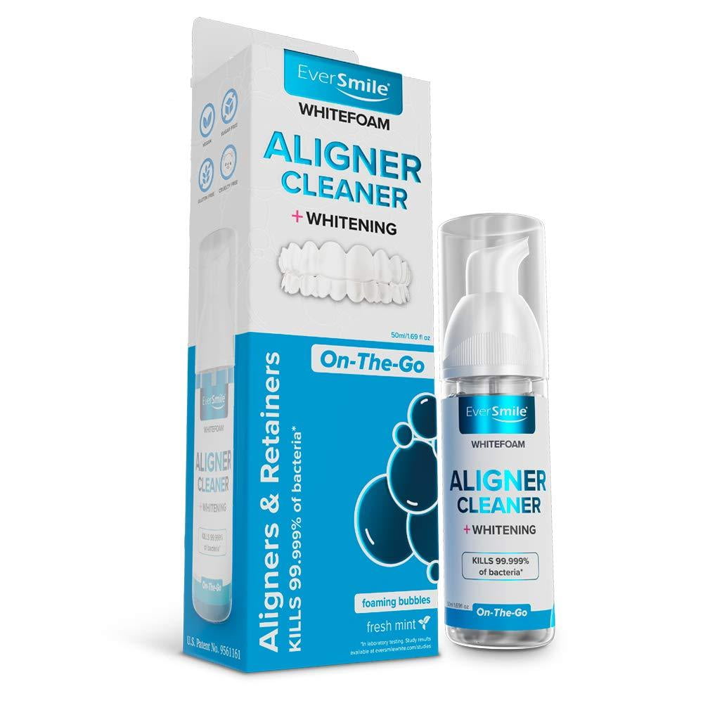 WhiteFoam OntheGo Clear Retainer Cleaner for Invisalign, Dentures