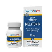 Superior Source Extra Strength Melatonin - Melatonin Supplement for Adults - Natural Sleep & Relaxation Support Formula - 25 mg, Instant Dissolve Tablets