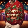 thumbnail image 1 of Ceisia Men's New Year Gold Foil All-Over Print Hoodie | Relaxed Winter Festive Casual Sweatshirt Gift, 1 of 6