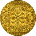 thumbnail image 1 of Ahgly Company Machine Washable Indoor Round Persian Yellow Traditional Area Rugs, 8' Round, 1 of 4