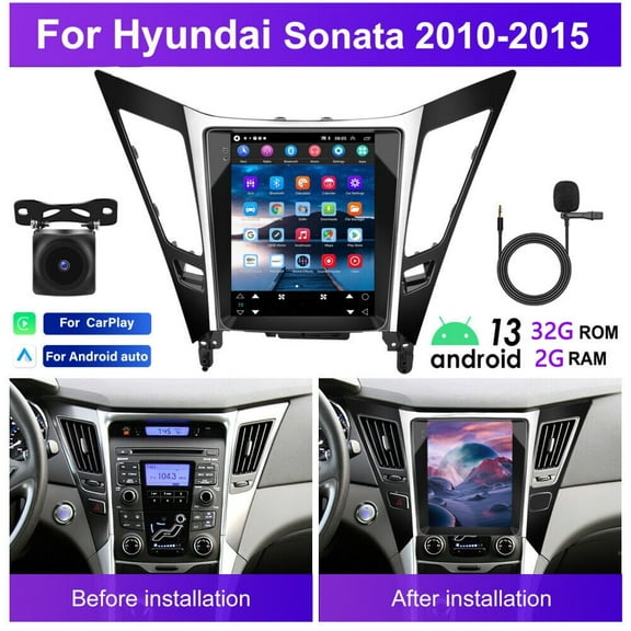 Guwzn Car Stereo Radio for Hyundai Sonata 8 2011-2015 9.7" Touchscreen 2 32G Vehicle GPS Navigation Wireless CarPlay Android Auto