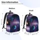 thumbnail image 2 of Disketp Planets Stars And Galaxies1 print Canvas Backpack Lightweight Travel Daypack Student Rucksack Laptop Backpack-Medium, 2 of 5