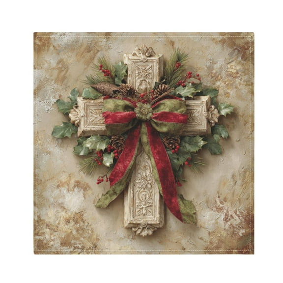 Napkin Satin Napkin 20*20 Inchx1 Kitchen Towel Dinner Plate Towel Decorative Towel Napkin Tea Towel Suitable For Kitchen Table Christmas Cross Cartoon