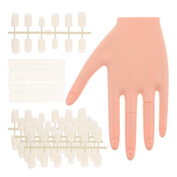1 juego de maniquí de mano para práctica de uñas acrílicas, mano de entrenamiento de uñas, mano de manicura flexible con puntas para uso en salones de uñas