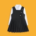 thumbnail image 7 of Likimi Children Girls Outfit Set Long Sleeve Solid Color Lapel Tops With Pleated Skirts Fashionable Clothes Set Size 3-4 Years, 7 of 7