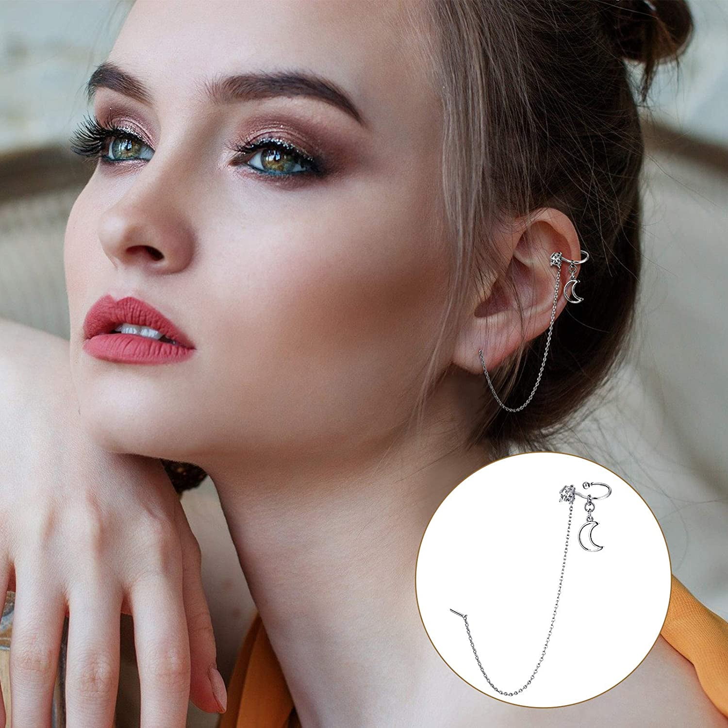 Iguohao 24 Pieces Ear Cuff Wrap Crawler Hook Earrings Ear Cuff Earrings Cuff Chain Earrings Simple Wrap Tassel Earrings Jewelry Hook Earrings For Wome