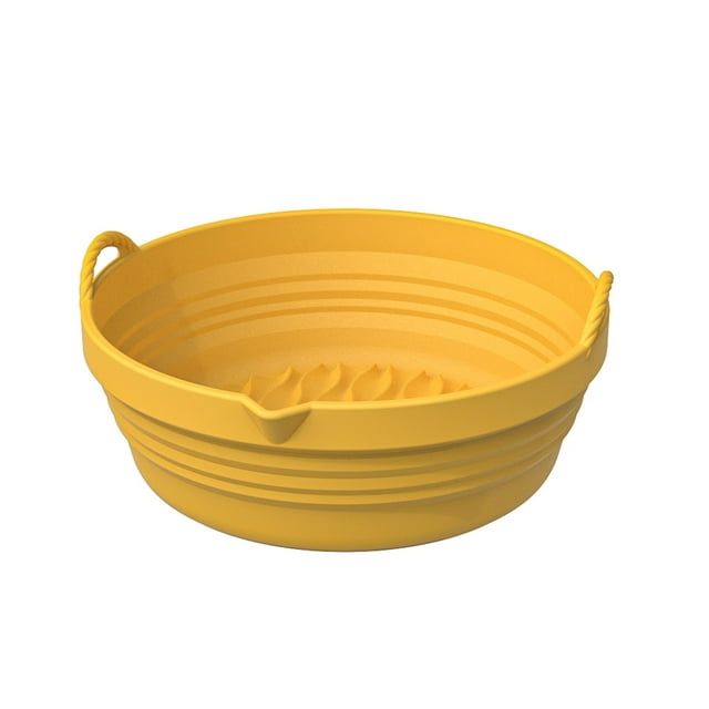 TIELUTT Pots en Silicone pour Friteuse à Air Chaud Plateau en Silicone pour Friteuse à Air pour Four Grand Plateau de Remplacement pour Friteuse à Air Plateau Carré pour Four Plateau en Acier Inoxydable pour Friteuse à Air pour Four Plateau Rond pour Friteuse à Air