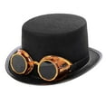 thumbnail image 1 of Steampunk Top Hat With Removable Goggles Punk Hat Steampunk Hat, 1 of 4