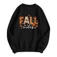 thumbnail image 4 of Solthread Womens Halloween Sweatshirt With Fall Vibes Patchwork Letters And Leaves Everyday Crewneck Pullover for Cool Autumn Weekends and Festive Casual Tops, 4 of 4
