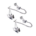 thumbnail image 1 of Qarigey Pendientes de cadena con colgante de doble perforación, pendientes punk, joyería de aniversario Ropa, zapatos y accesorios Miscelánea 1 par Qarigey AP008954-02, 1 of 6