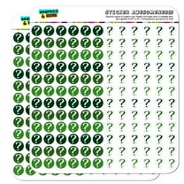 Question Mark Dots Planner Calendar Scrapbooking Crafting Stickers - Green - Opaque