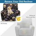thumbnail image 5 of Renewold Lazy Boy Recliner Chair Cover Skull Rose Pumpkin Bat Spider Web Print Sofa Cover 4 Pieces Breathable Soft Single Seat Couch Slipcover with Pocket for Living Room Halloween Decor, 5 of 8