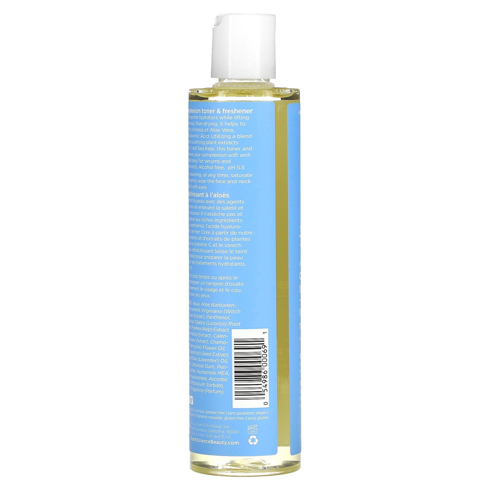 Earth Science Aloe Vera Complexion Toner & Freshener, 8 Fl Oz