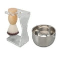 thumbnail image 1 of Kit 3 PCS Hombres de Afeitar Pincel de Afeitado Soporte de Cepillo Acrílico Burbuja Bubble Bowl Kit de Cepillo de Cerdas de Nylon, 1 of 7